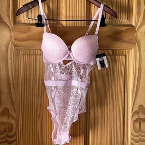 French affair pink teddy lingerie boudoir sexy nighty date night medium
